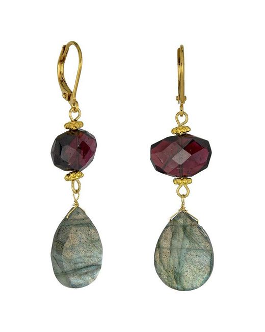 Rachel Reinhardt Jewelry Green Gemstone Teardrop Earrings