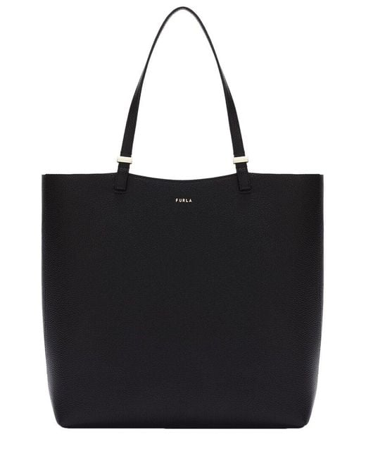 Furla Black Gea Medium Leather Tote