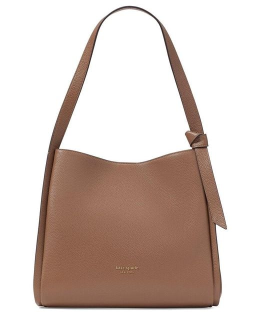 Kate Spade Brown Knott Large Pebbled Leather Shoulder Bag