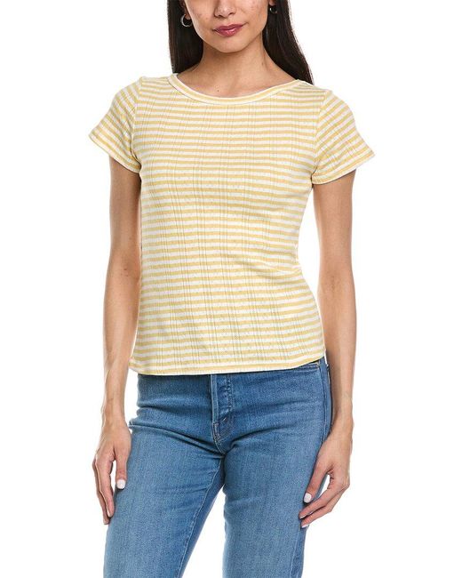 Splendid Blue Pointelle Boatneck T-Shirt