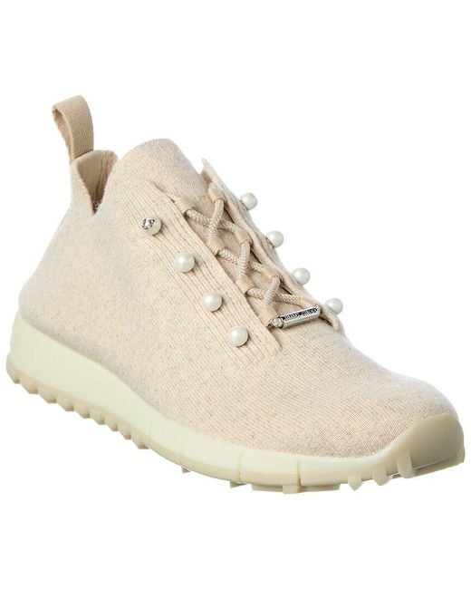 Jimmy Choo Natural Veles Cashmere Sneaker