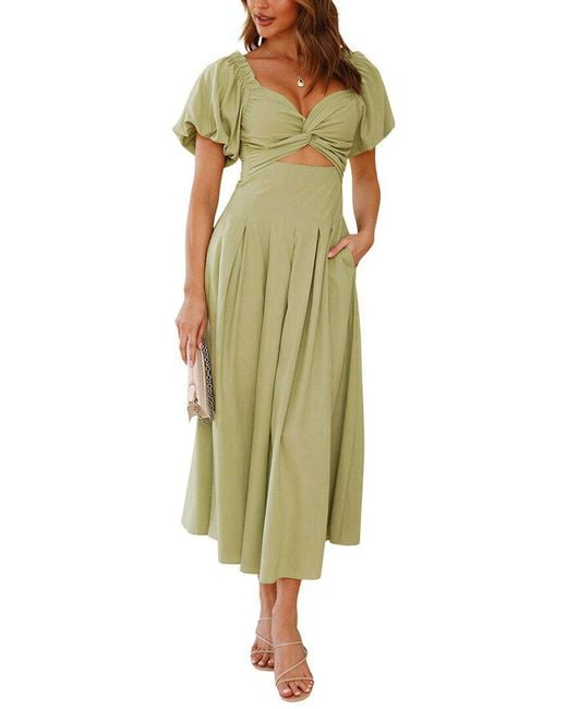 ENJOY PETRA Green Midi Dress