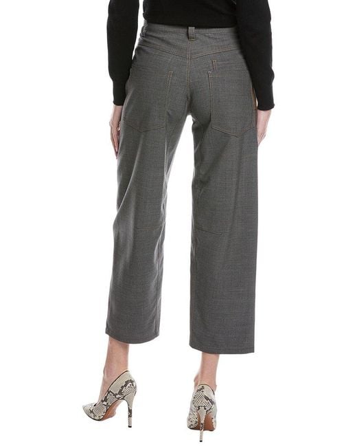 Brunello Cucinelli Gray Wool-Blend Pant