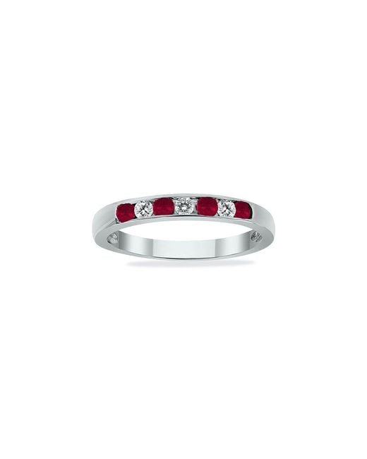 Gem Spark White 14K 0.66 Ct. Tw. Diamond & Ruby Ring