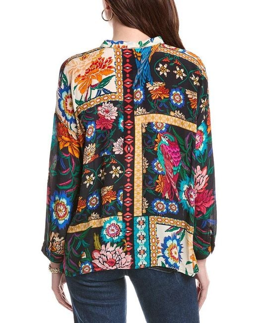 Johnny Was Multicolor Petite Audrey Silk Shirt