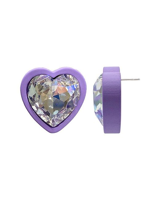 Adornia Purple Rhodium Plated Statement Earrings
