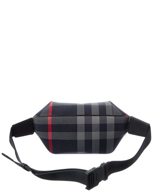 Burberry Gray Check Canvas Belt Bag for men