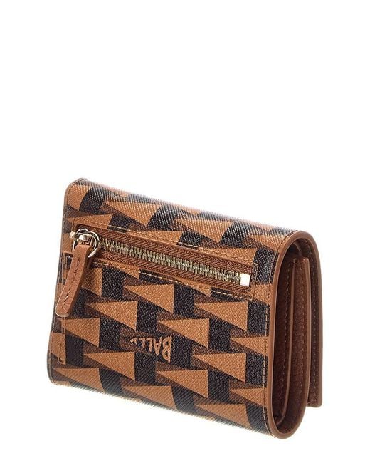 Bally Brown Pennant Leather Card Holder