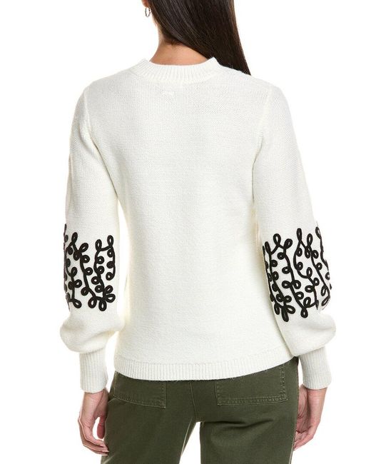 tyler boe White Soutache Sweater