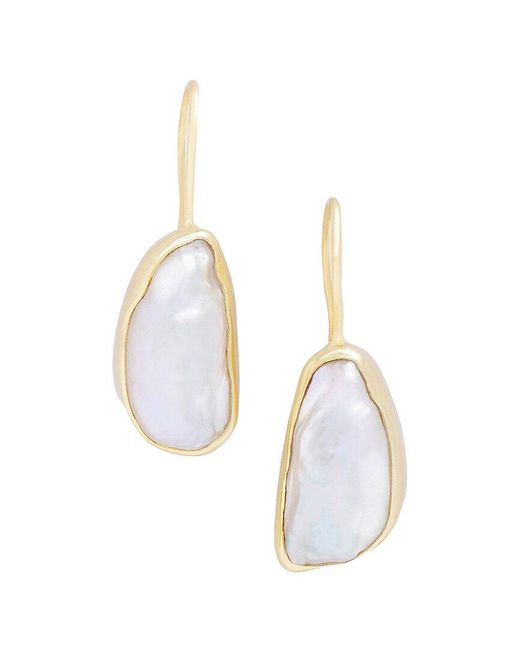 Saachi White Pearl Earrings