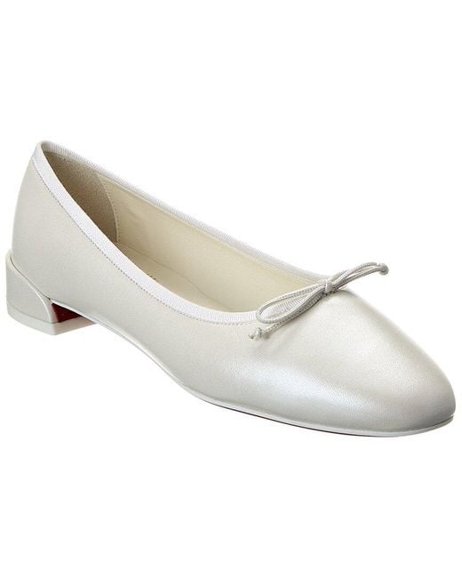 Christian Louboutin White Sweetie Jane Leather Ballerina Flat