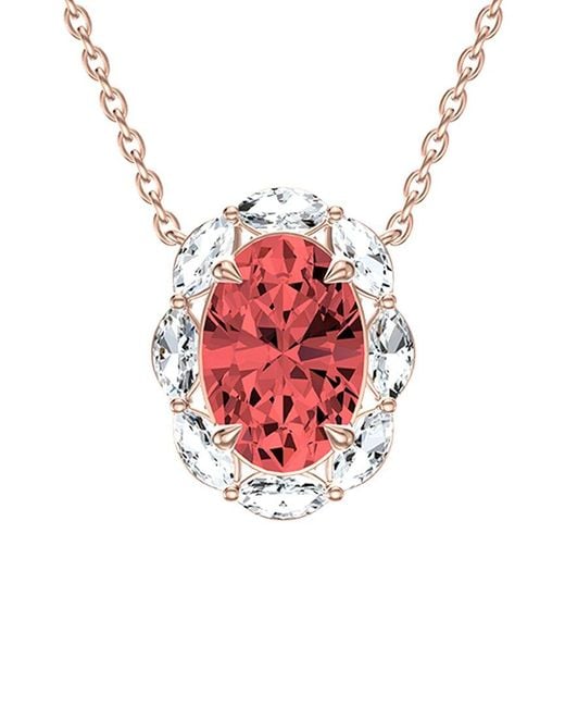 Lab Grown Diamonds Red 14K 1.00 Ct. Tw. Lab-Grown Diamond Halo Pendant