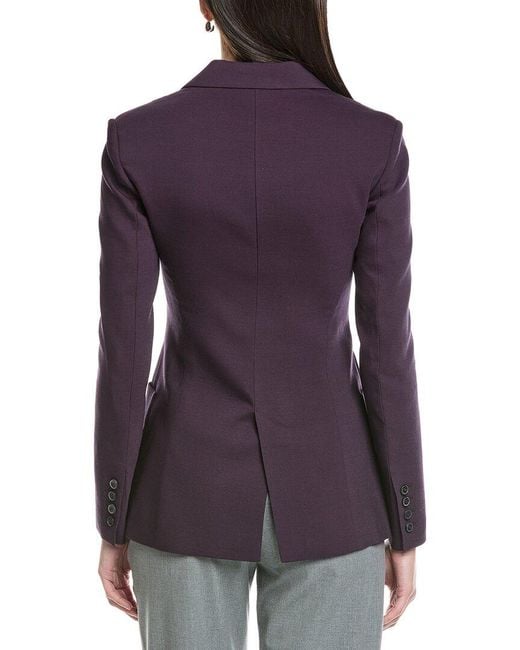Valentino Purple Wool & Silk-Blend Jacket