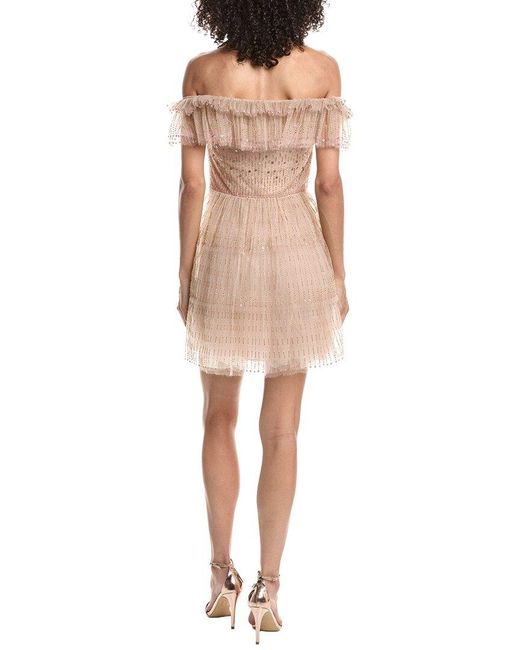 Valentino Natural Tulle Silk-Blend Mini Dress