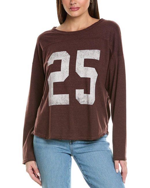 Project Social T Brown Graphic Slouchy Knit Top