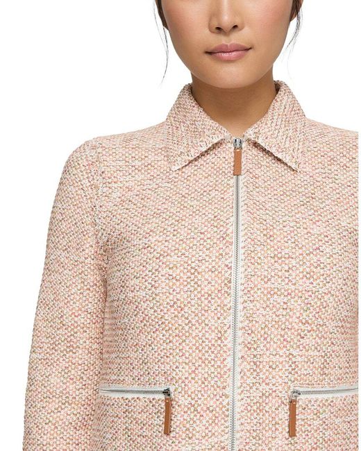 Lafayette 148 New York Blue Collared Zip Front Knit Jacket