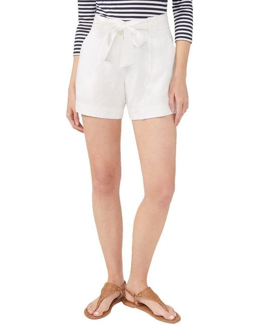 J.McLaughlin White Abbie Linen-Blend Short
