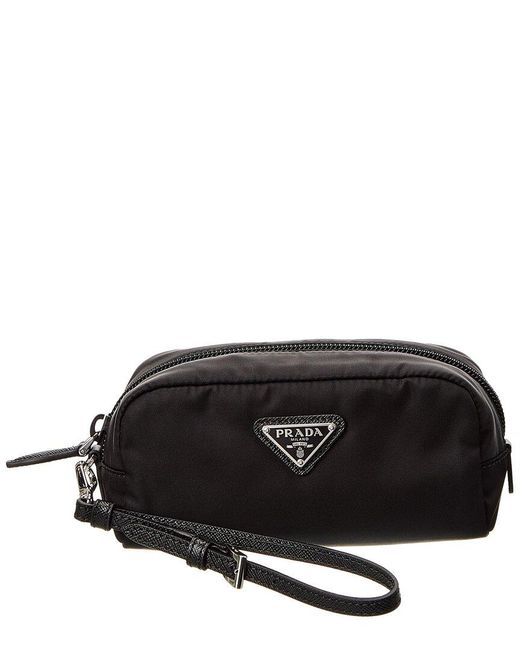 Prada Black Logo Nylon Pouch