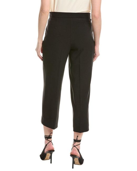 Anne Klein Black Pull-On Extended Tab Wide Leg Crop Pant