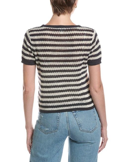 Splendid Blue Yasmine Linen-Blend Top
