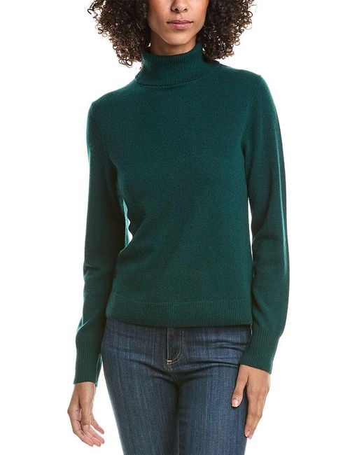 Michael Stars Green Cory Turtleneck Wool & Cashmere-Blend Sweater