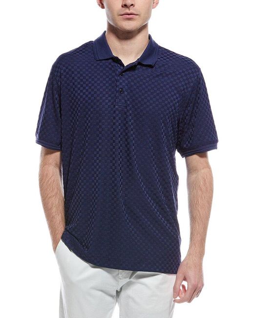 Robert Graham Blue Aaron Classic Fit Polo for men