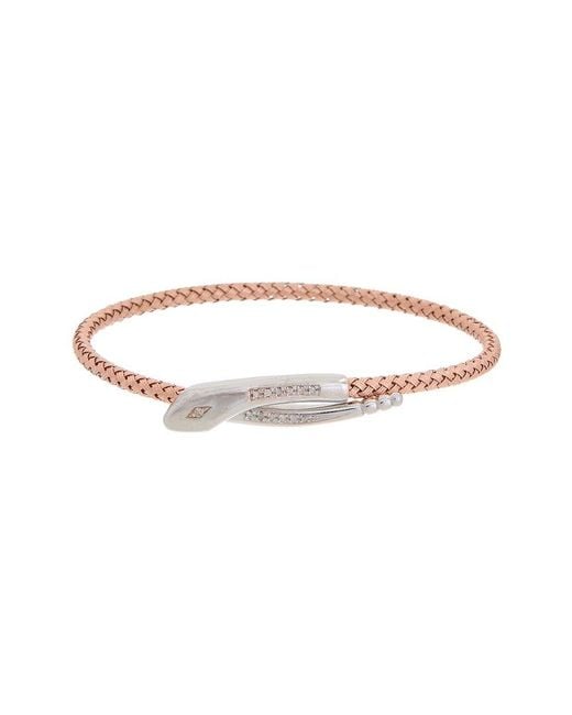 Meshmerise White 18K Over 0.15 Ct. Tw. Diamond Mesh Bangle Bracelet
