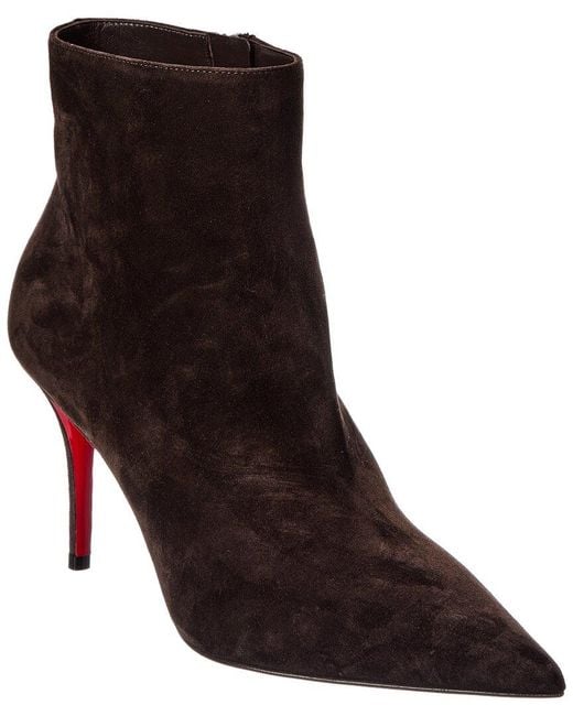 Christian Louboutin Brown Miss Z 80 Suede Bootie