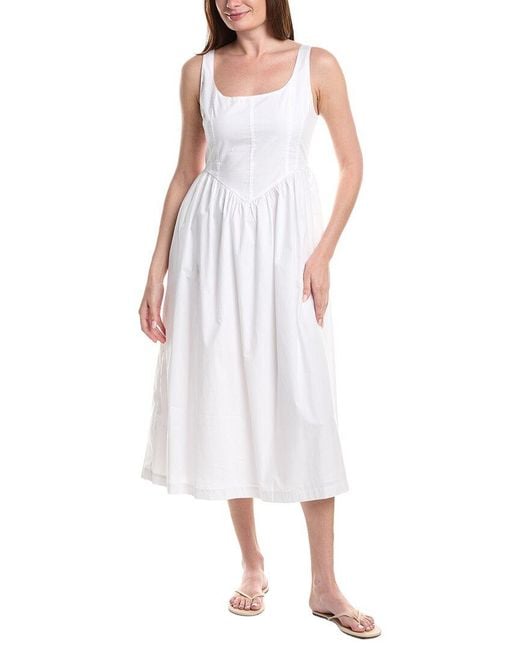 Ellen Tracy White Poplin Bustier Dress