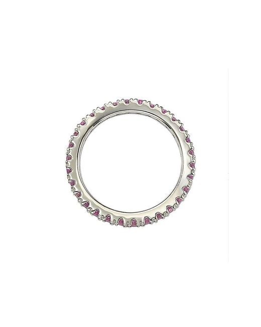 Suzy Levian Pink Silver Cz Stackable Ring
