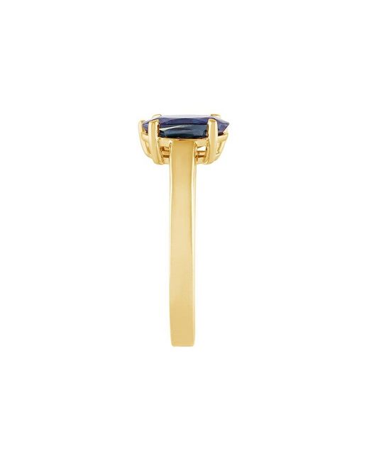 Lab Grown Diamonds Blue 14K 3.00 Ct. Tw. Lab-Grown Diamond & Lab-Grown Sapphire 2 Stone Solitaire Ring