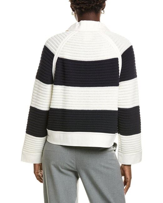 Marc Cain White Stripe Cardigan
