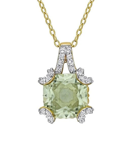 Rina Limor Green Plated 4.06 Ct. Tw. Quartz Pendant