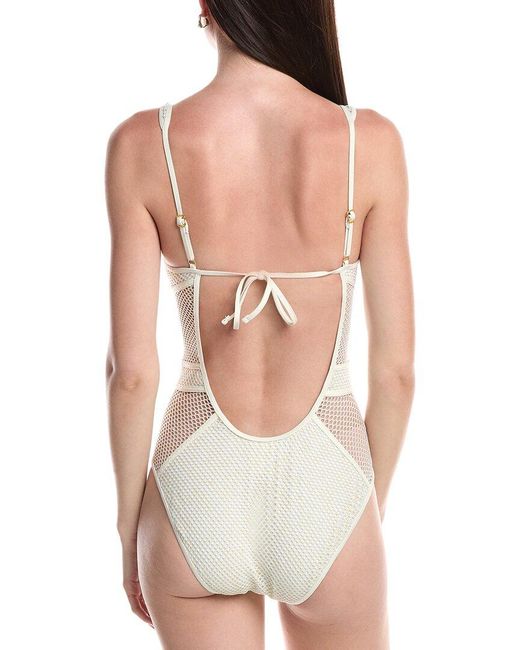 Becca White Network Plunge One-Piece
