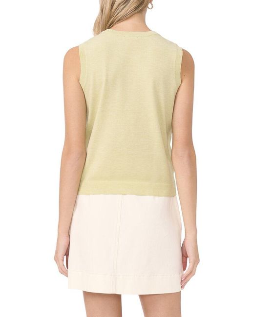 Vince Camuto Natural Linen & Wool-Blend Shell Tank