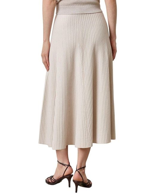 Lilla P Natural Flared Knit Skirt