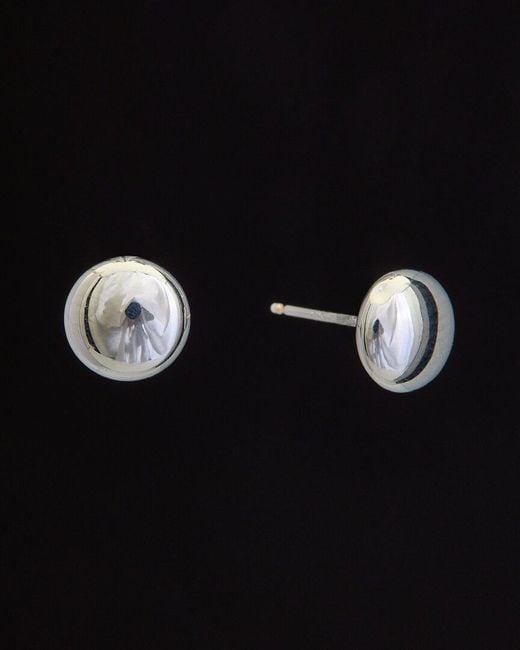 Italian Gold Black 14k Button Studs