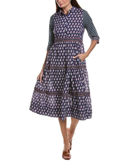 Gretchen Scott Blue Tear It Up Midi Dress