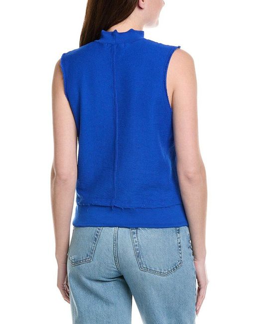 XCVI Blue Isolde Mock Neck Tank