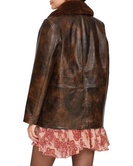 Avec Les Filles Brown Vegan Leather Jacket