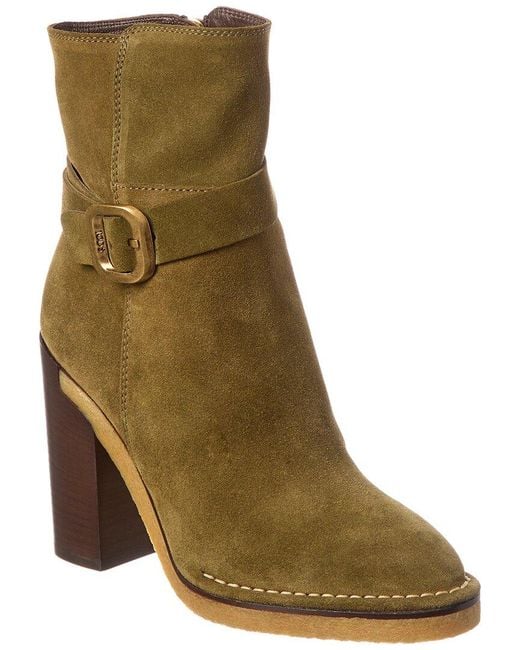 Tod's Green Suede Bootie