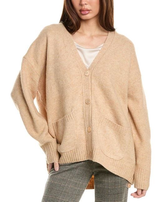 LaBiz Natural Wool-Blend Cardigan