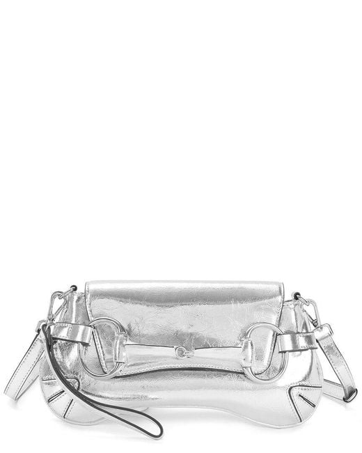 Tiffany & Fred Paris Metallic Leather Shoulder Bag