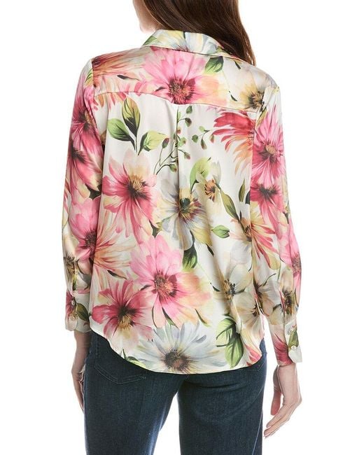 Philosophy Natural Satin Split Neck Blouse