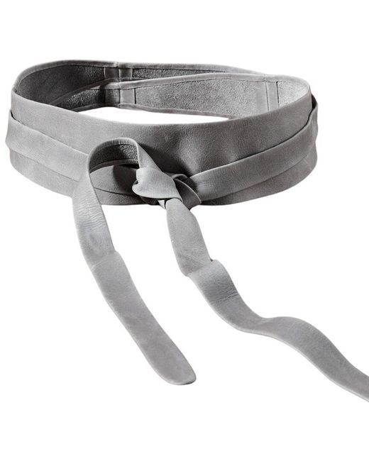 Ada Gray Classic Wrap Leather Belt