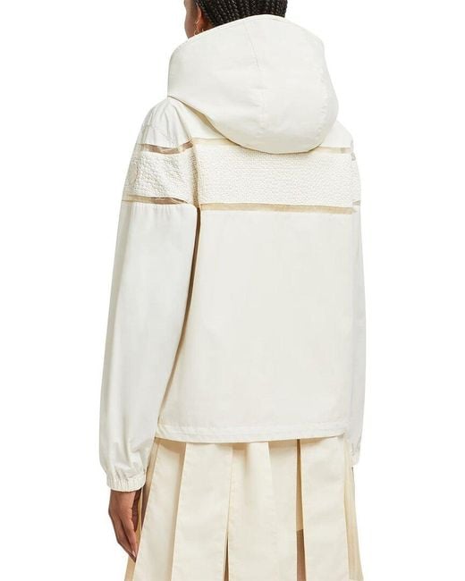 Moncler White Clisson Embroidered Hooded Jacket