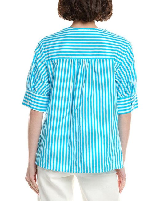 Sara Campbell Blue Trapeze Blouse