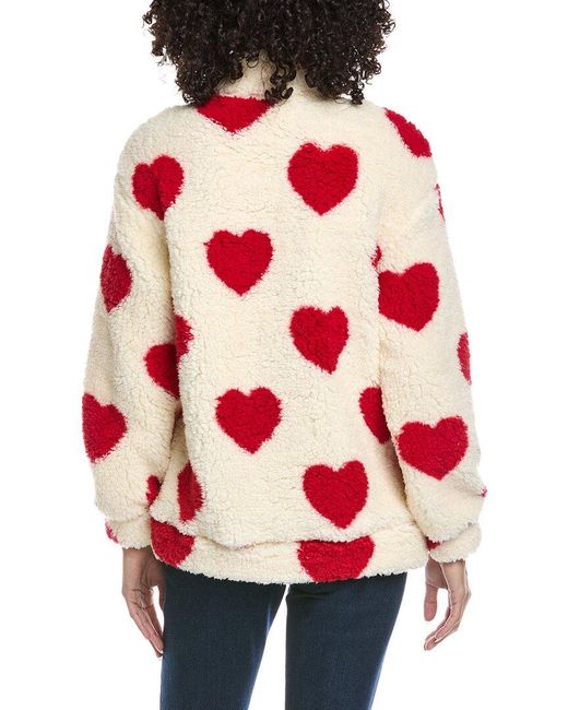 Madison Miles Red Fleece Zip Cardigan