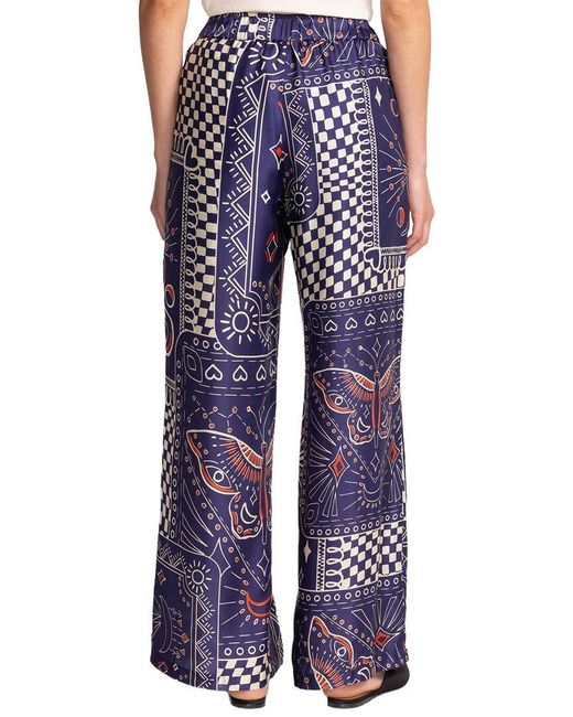Johnny Was Blue Keoki Silk-Blend Pant