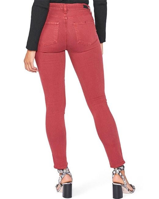 PAIGE Red Hoxton Ankle Jean